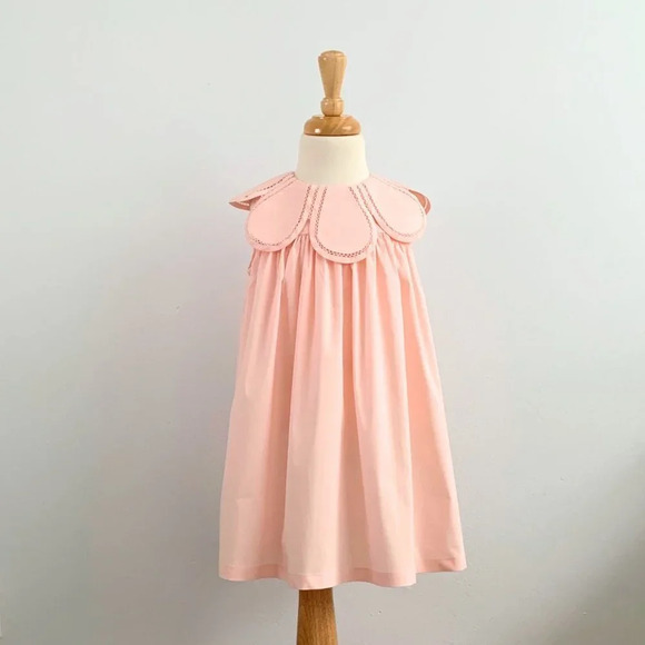 NWT Pretty Girls Flower Petal Collar Dress Boutique Casual Spring & Summer 4T - Picture 1 of 5